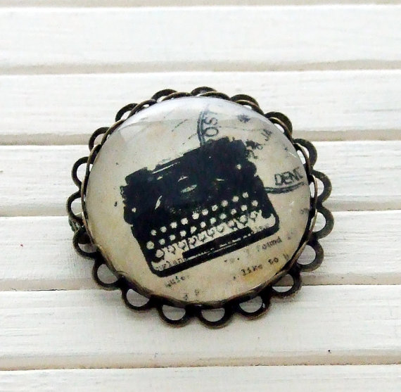 Typewriter Brooch